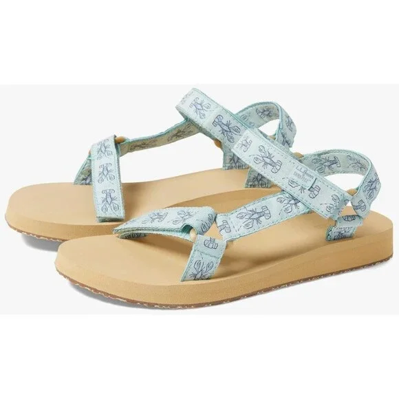 L.L. Bean Shoes Nwt Ll Bean Maine Isle 4 Point Sandal Aqua Teal Lobster Print Size 9b Poshmark